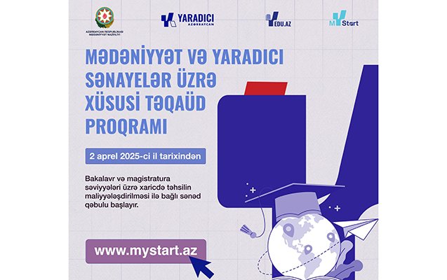 “Mədəniyyət və yaradıcı sənayelər üzrə xüsusi təqaüd proqramı” ilə bağlı sənəd qəbuluna başlanılacaq