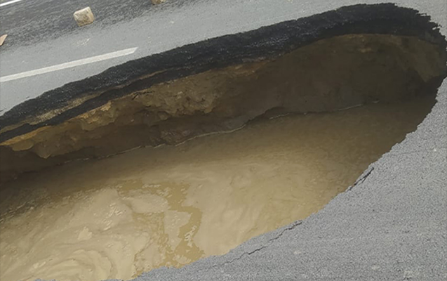 Masazırdakı çökən yolla bağlı - Rəsmi açıqlama